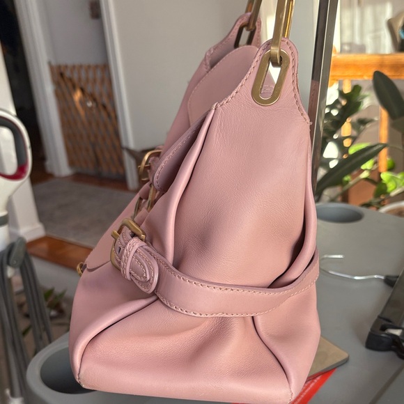 Jimmy Choo Leather Pink Shoulder Bag with Gold Accents - Picture 3 of 10